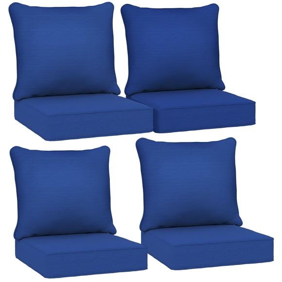 Juego de cojines para exterior de 4 piezas Outsunny azul marino 61 x 61 cm