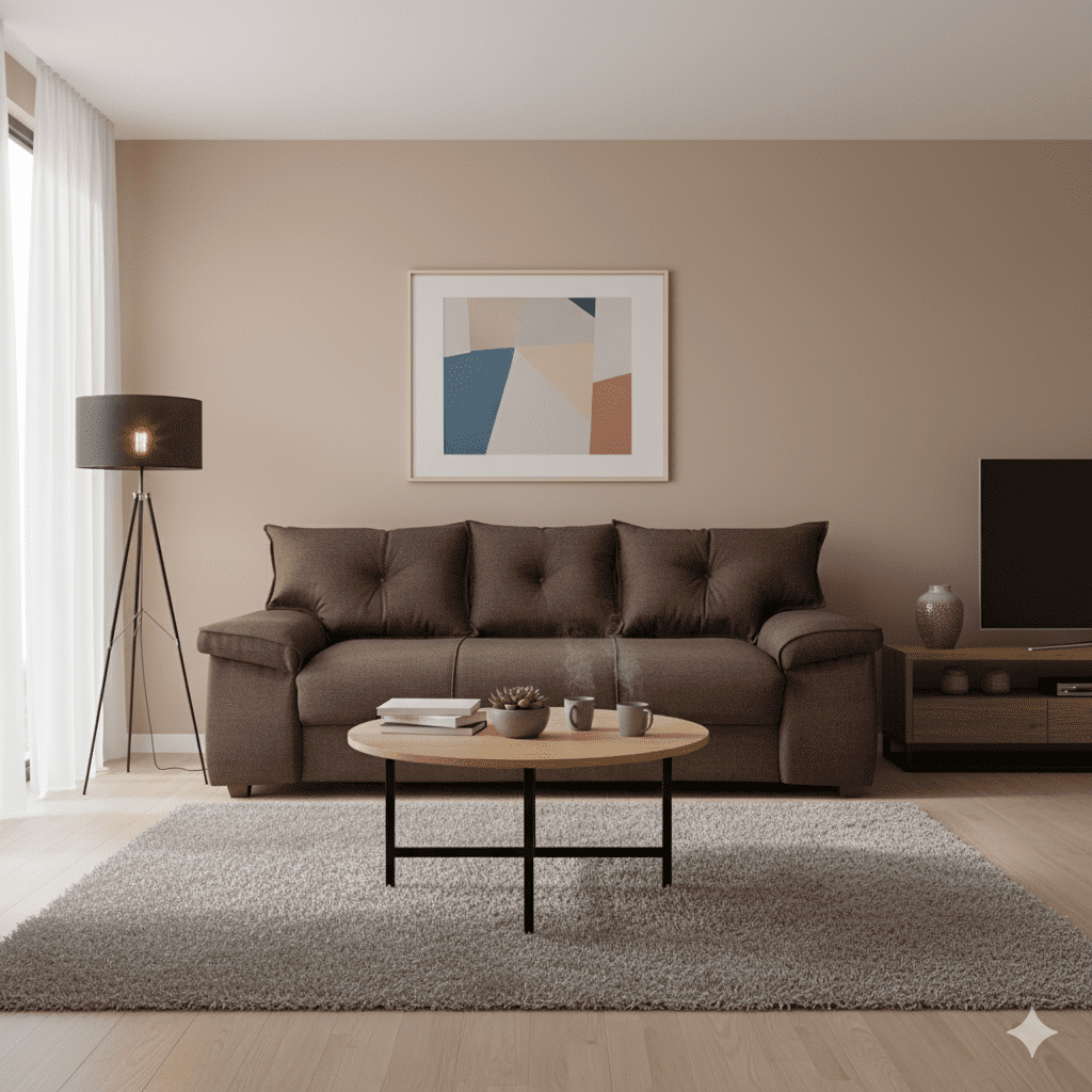 Intermuebles - Sofá Fortaleza 3 Cuerpos Tela Chocolate