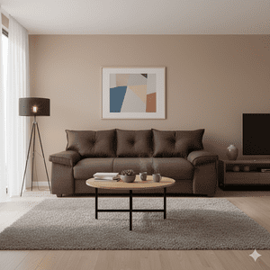 Intermuebles - Sofá Fortaleza 3 Cuerpos Tela Chocolate