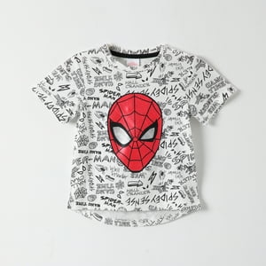 Polera Manga Corta Niño Folia Spiderman Gris Marvel