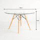 thumbnail image 4 of Comedor Mesa Eames Redonda vidrio 100cm + 4 Sillas Eames Patchwork Tela Wood Celeste, 4 of 9