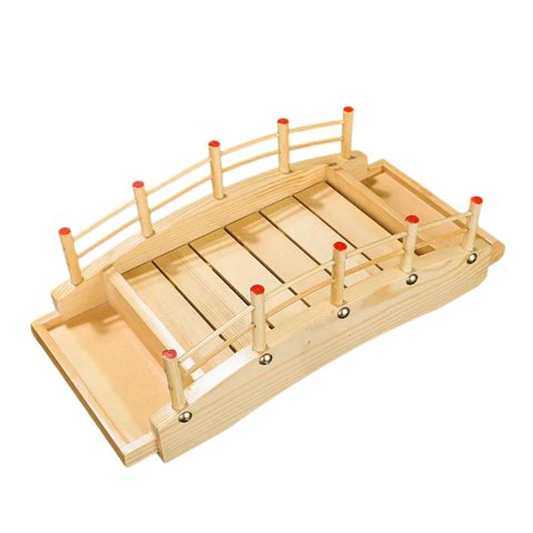 Magideal - Puente De Madera Para Sushi, Plato Para Servir Sashimi De Madera, Plato Para Servir, Platos De Puente En Arco De Madera, Pan, Barbacoa, Pastelería, Na M