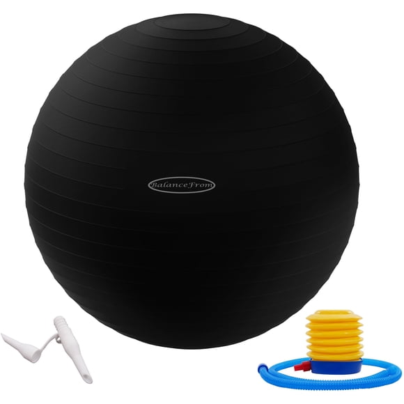 Pelota de ejercicio Fitvids unisex para adulto 26 pulgadas negra 58-65 cm