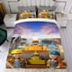 thumbnail image 4 of Bob el Constructor Conjunto de sábanas temático, trío de piezas, cómodo y amigable con la piel, diseño único, regalo de decoración para el hogar para familiares, amigos y fans, 90 cm * 190 cm, 4 of 6