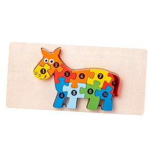 Magideal - Rompecabezas De Madera Para Niños Pequeños Rompecabezas Para Niños Pequeños Regalo Lindo Multicolor Para Niños Niñas Habilidades Motoras Finas Tablero Caballo