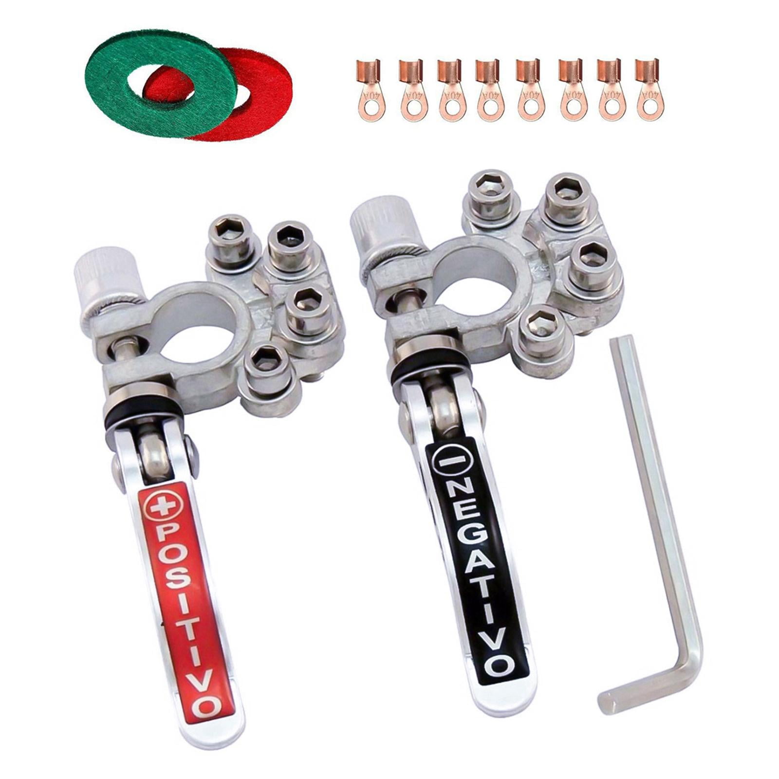 Ioensy - Conector De Terminal De Batería De 4 Vías Llave Hexagonal Conector De Batería Plata