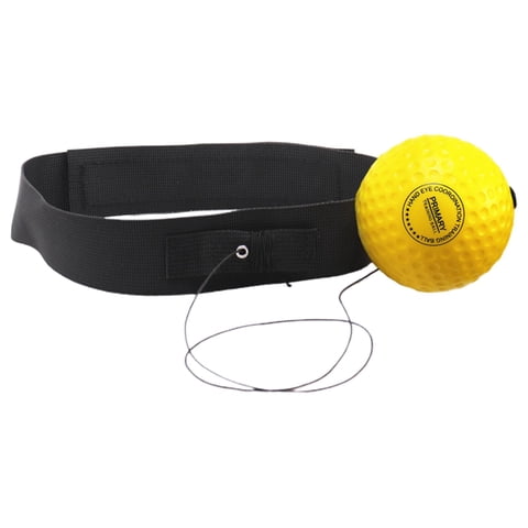 Magideal - Diadema De Pelota De Reflejo De Boxeo, Pelota De Lucha De Perforación De Reflejo, Pelota De Boxeo De Velocidad De Perforación Ajustable En Cuerda Bola Amarilla 20G