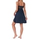 thumbnail image 3 of INSPIRE CHIC Vestido de Noche de Satén con Encaje para Mujer, Detalle de Lazo en el Escote en V, Vestido de Dormir Midi con Tirantes Ajustables 2XL Azul Marino, 3 of 6