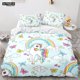 thumbnail image 1 of v764 Bed Sheets Cartoon Rainbow Unicorn Bedding Set Unicorn Sets Single Double Queen Twin Full Size Duvet Cover Kids Girls Child Soft Bed Linen 3-Piece Bedding Set (1 Duvet Cover + 2 Pillow Shams) Bed, 1 of 5