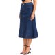 thumbnail image 4 of INSPIRE CHIC Falda Midi de Mezclilla para Mujer Cintura Alta con Dobladillo de Cola de Pescado Falda de Jean Acampanada Azul Oscuro L, 4 of 6