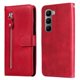 thumbnail image 1 of Funda tipo cartera para Infinix Hot 60i 4G con bolsillo con cremallera y ranuras para tarjetas – Función de soporte Rojo, 1 of 5