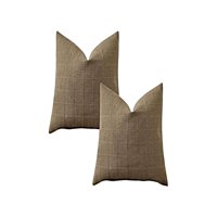 Genérico - Pack De 2 Fundas De Cojin Jacquard Cuadrille 45X45 Cm Café