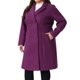 thumbnail image 4 of Abrigos largos de mujer talla grande de Agnes Orinda con solapa con muescas, abrigo de invierno de doble botonadura con bolsillos 2X púrpura, 4 of 6