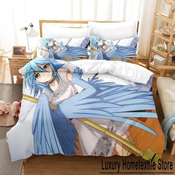New Everyday Life with Monster Girls Bedding Set three-piece set Adult Kid Bedroom Duvet cover Sets size Bed Sheets