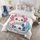 thumbnail image 1 of 3pcs Cartoon Axolotl Printed Bedding Set Light Beige-Friendly Polyester Fabric, 1 of 1