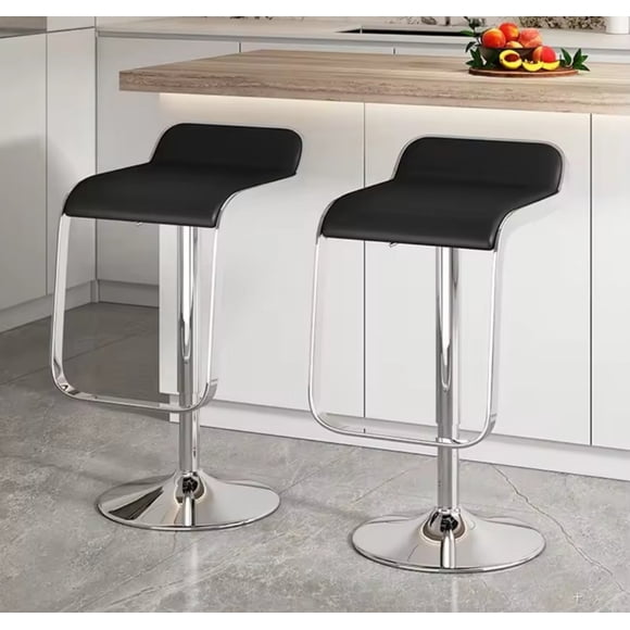 Pack Sillas Bar Enzo Taburete De Luxe Regulable Negras
