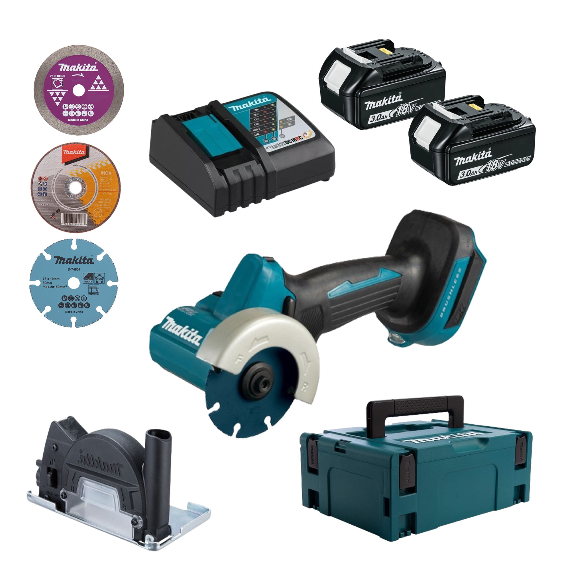 Kit Cortador Makita 76mm Dmc300z De 18v 2x3.0 Ah + Cargador