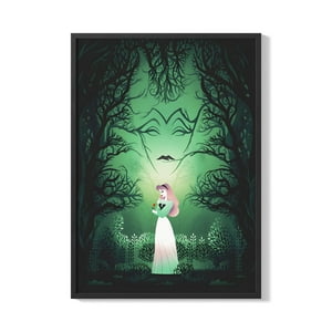 Creango - Cuadro Poster Enmarcado La Bella Durmiente Decorativo