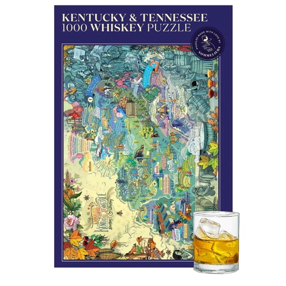 Rompecabezas WATER & WINES de 1000 piezas – Regalo de whisky bourbon