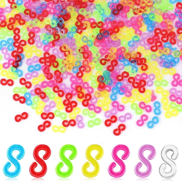 360 clips en forma de S para pulseras de telar, conectores de plástico, repuestos para pulseras de telar