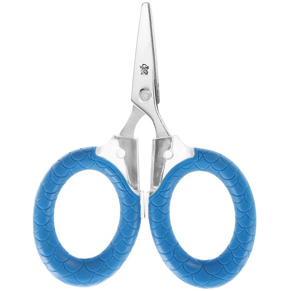 Tijera Micro Cuda 3 in de Titanio Dentada Azul