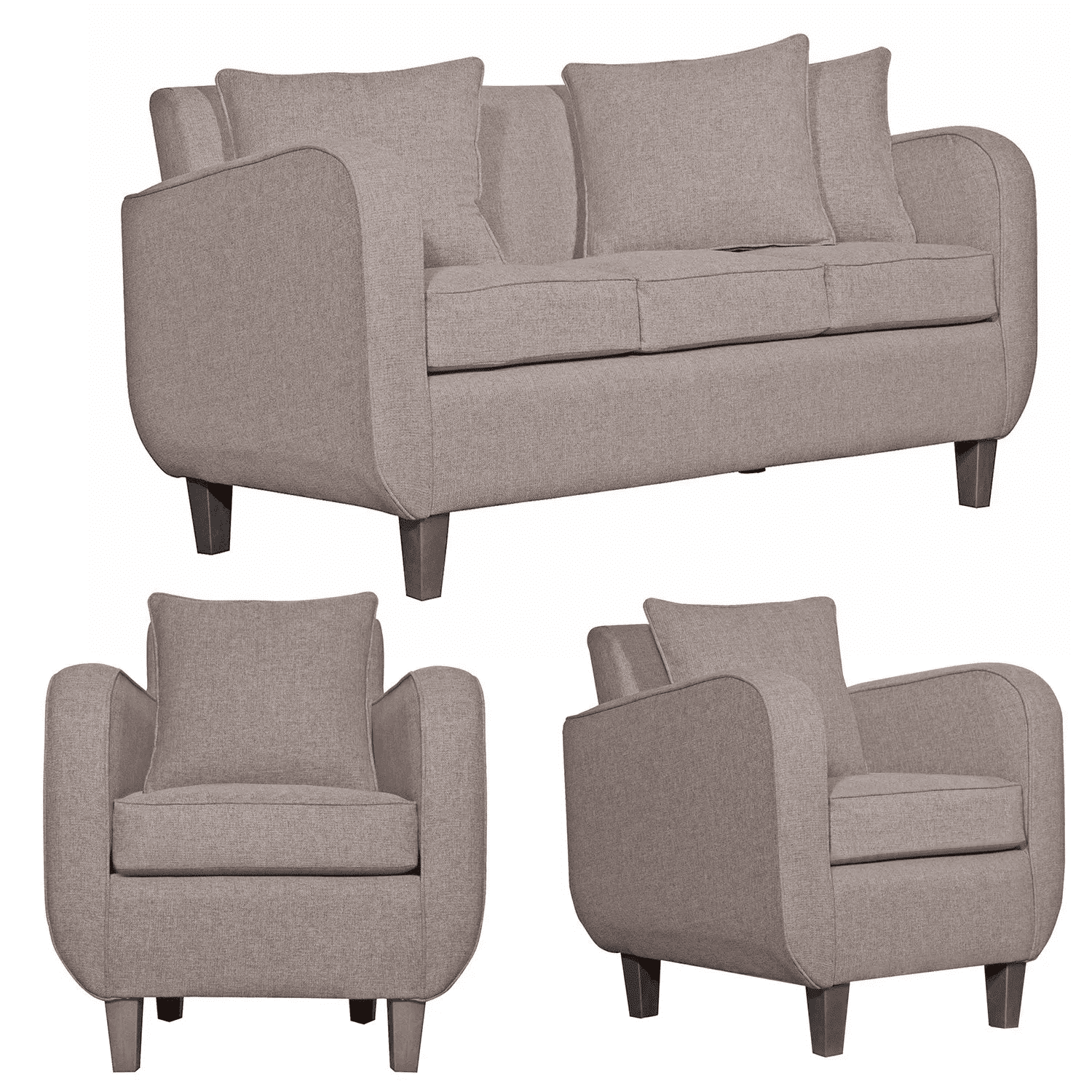 Ruzam Mobel - Juego De Living 3-1-1 Cronos Beige