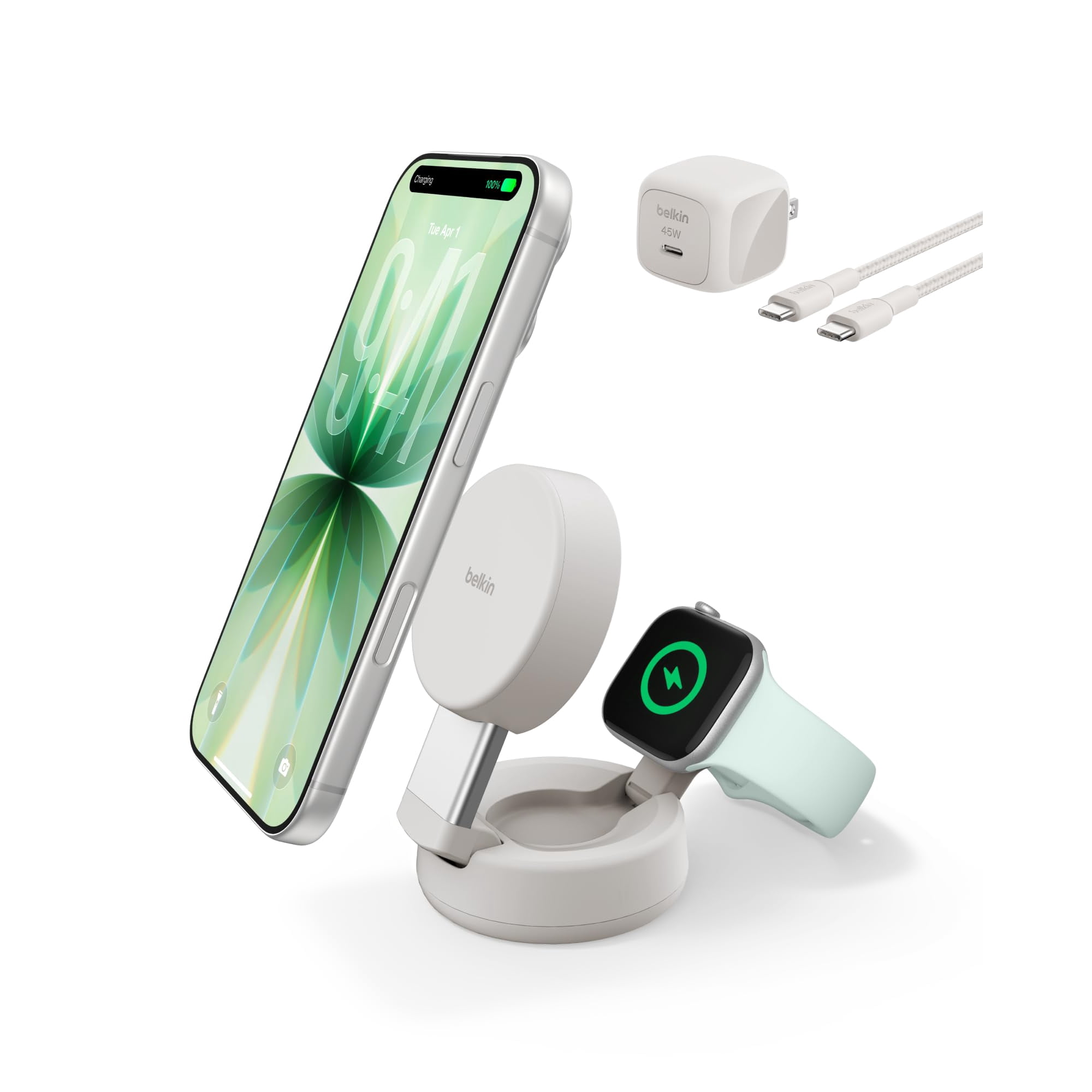 Cargador Belkin Magsafe Inalámbrico 2 En 1 Compatible Con Qi2.2 De 25 W