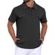 thumbnail image 1 of INSPIRE CHIC Camisa Polo para Hombre de Regreso a Clases con Cuello, Manga Corta, Doble Bolsillo en el Pecho, Exterior, Talla XL, Negro, 1 of 5
