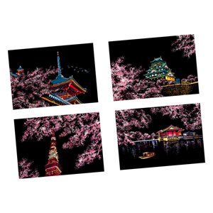 Bothyi - 4 Tarjetas De Papel Para Rascar, Adornos, Tarjetas De Papel Para Grafiti, Dibujo, Arte, Artesanía, Estilo C