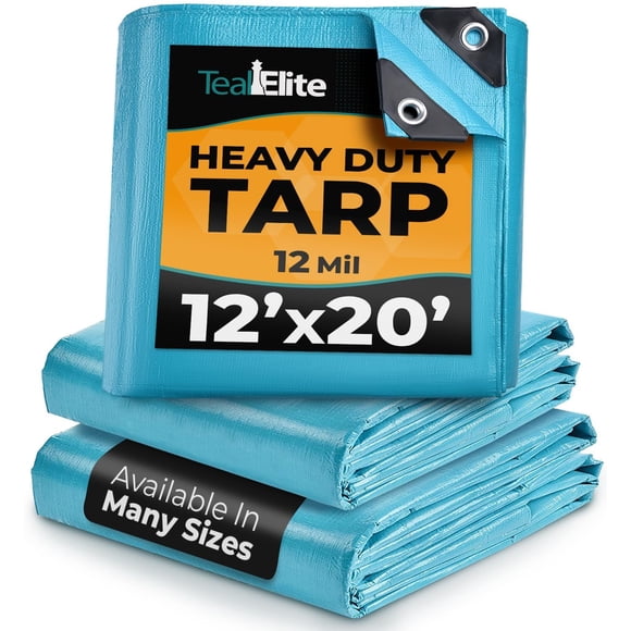 Tarp Teal Elite Heavy Duty, impermeable, 3,7 x 6 m, color azul