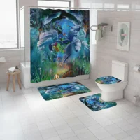 Casadeliacl - Alfombrillas De Baño T.F.I Diseño Varios 180X180 Cm Azul Claro Delfín