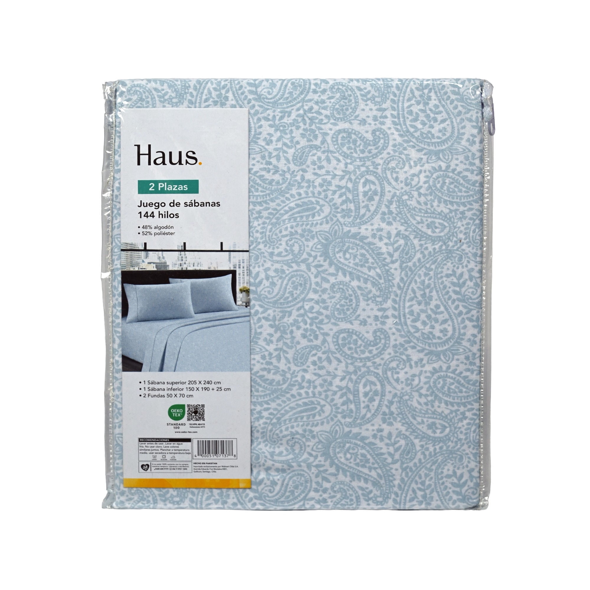 Haus - Juego De Sábanas 2 Plazas 144 Hilos Poliester