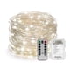 thumbnail image 1 of Guirnalda de luces LED de 100 luces, funciona con pilas, con temporizador y control remoto, resistente al agua, con alambre de cobre, ideal para dormitorio, interior y exterior, para decoración de bod, 1 of 7