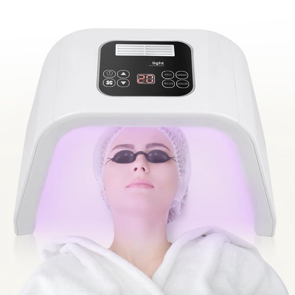Máscara facial de terapia de luz LED Fxtiaa 7 en 1, equipo de belleza