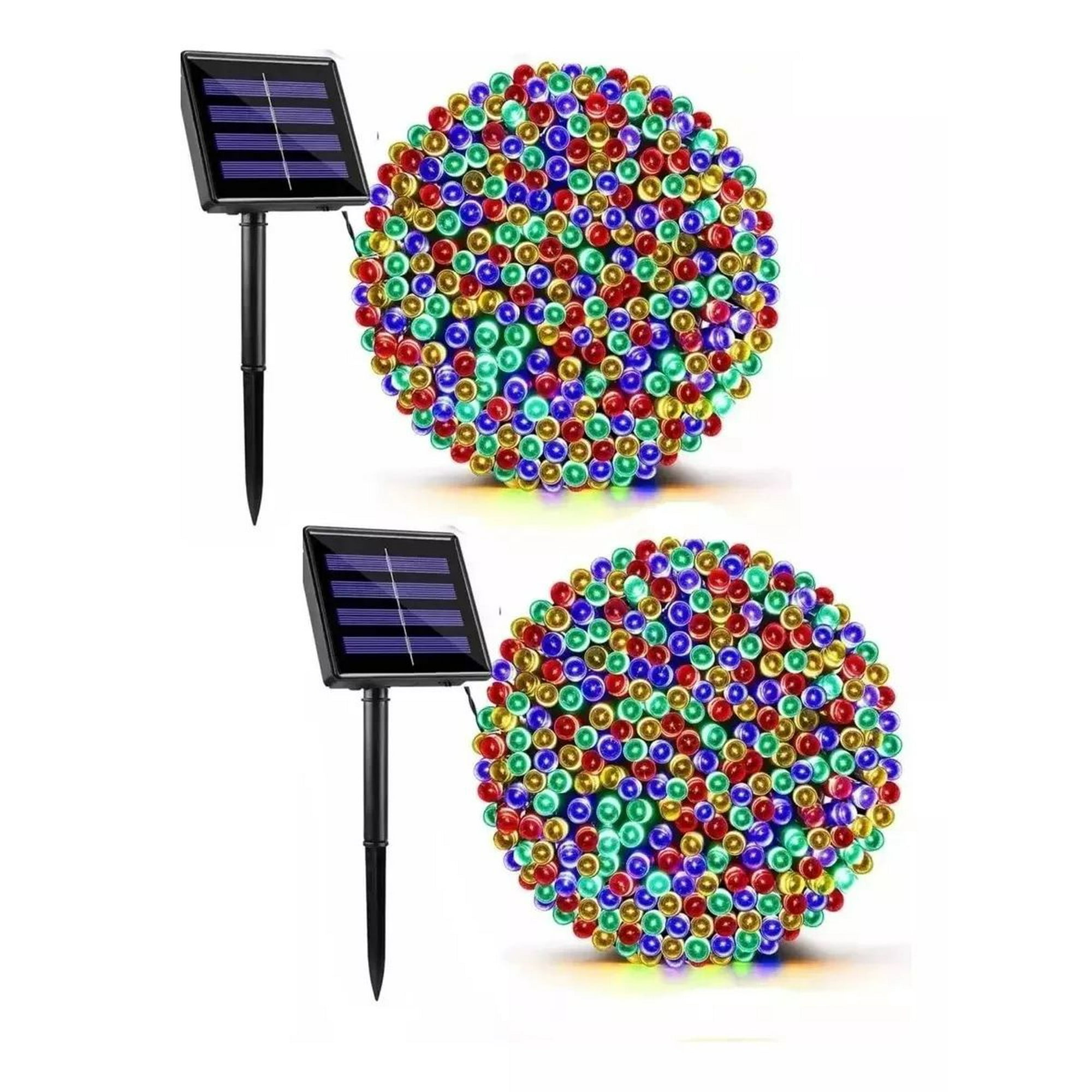 Shop E-home - Guirnalda Pack X2 Solar Navideña 10 Metros 100 Led Multicolor