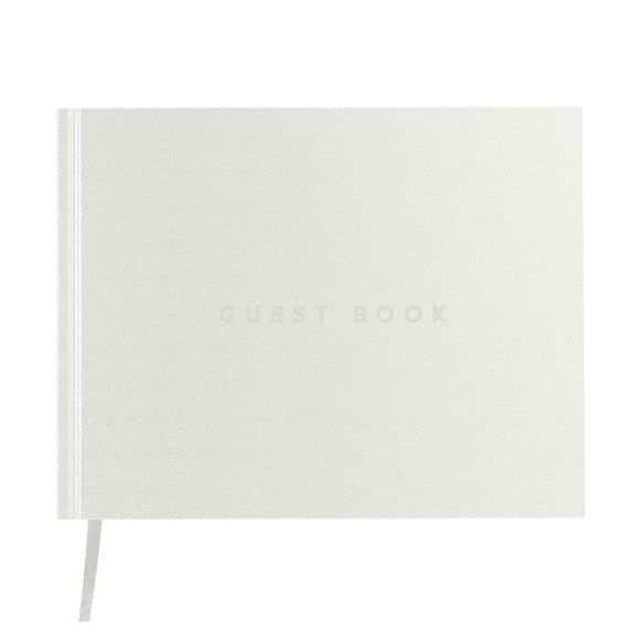 Libro de visitas The Useful Co. Cuero clásico de encuadernación dura blanca