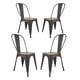thumbnail image 1 of Set 4 Sillas Metálica Tolix Preston Negro con Asiento Mdf, 1 of 3