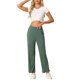 thumbnail image 2 of INSPIRE CHIC Pantalones de pijama de algodón para mujer, suaves y transpirables, pantalones de dormir con bolsillos y cintura elástica S Verde, 2 of 6