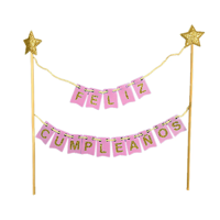 Genérico - Deco Torta Fc Banderines Rosado X1 Uni