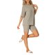 thumbnail image 4 of INSPIRE CHIC Conjunto de chándal de punto acanalado suave para mujer, camiseta de manga corta, pantalones cortos, ropa de estar en casa, ropa de dormir XL Caqui, 4 of 6