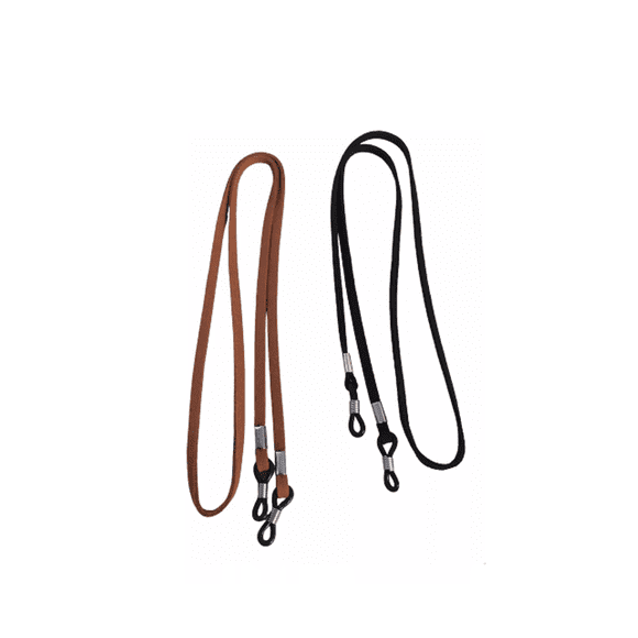 Sujetador strap correa para lentes cuero set 2 piezas, color café