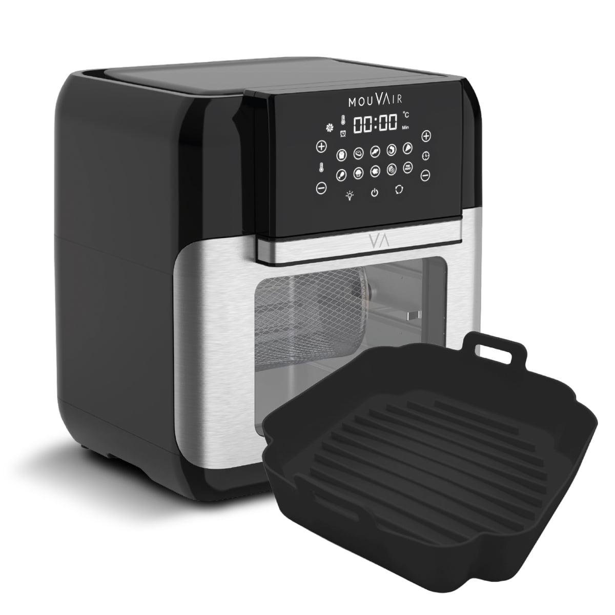 Mouvair - Horno Freidora Crisp 10 L + Molde De Silicona Negro