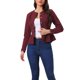 thumbnail image 4 of INSPIRE CHIC Chaquetas de Mezclilla para Mujer con Botones, Dobladillo Peplum, Mangas Largas, Chaquetas de Jean Cortas, Burdeos L, 4 of 6