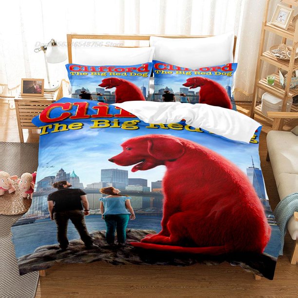 Clifford the Big Red Dog Bedding Set Single Twin Full Queen King Size Bed Set Aldult Kid Bedroom Duvetcover Cool Boy/girl bedBed Sheets