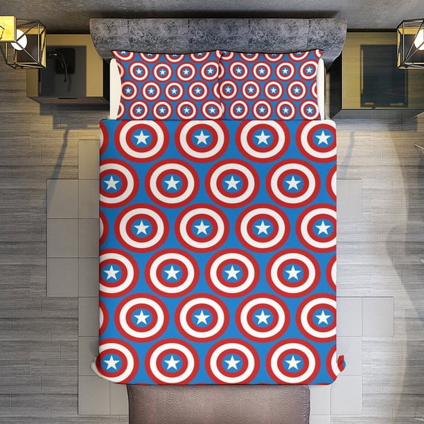 Spider-Man Captain America () Comforter Set for Kids Boys Teen Men Tween 3D Lightweight Microfiber Bedding Sets