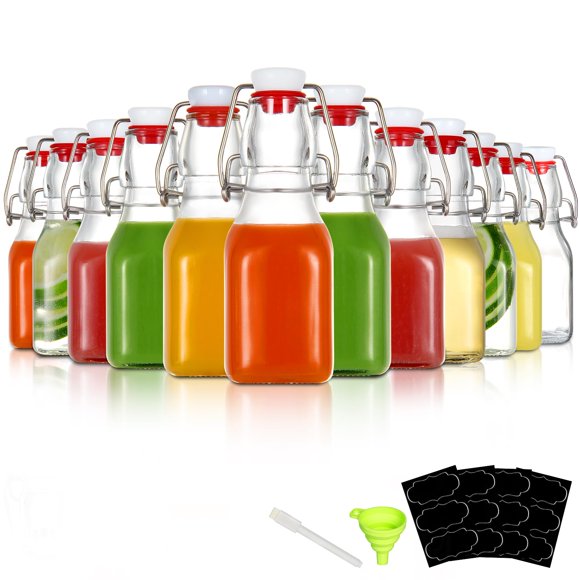 Botellas YEBODA 120 ml Transparentes con Tapón Swing – Pack de 12