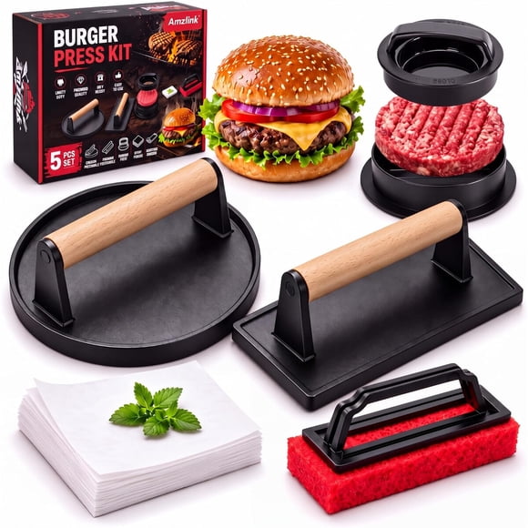 Prensa para hamburguesas Amzlink YRQ5 de hierro fundido