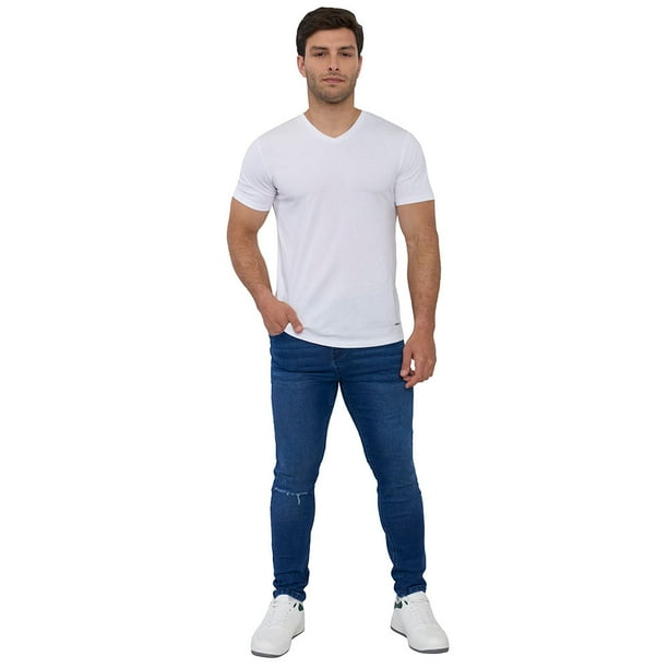 Jeans Hombre Skinny Spandex Azul Oscuro Corona