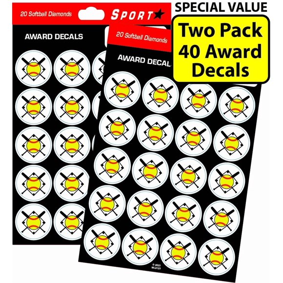 Calcomanías de Premio SportStar 2,5 cm (40 unidades) para casco de softbol