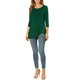 thumbnail image 2 of INSPIRE CHIC Blusas para Mujer Cuello Redondo Manga 3/4 Decoración de Botones Dobladillo Irregular Estilo Casual Blusa M Verde Oscuro, 2 of 7
